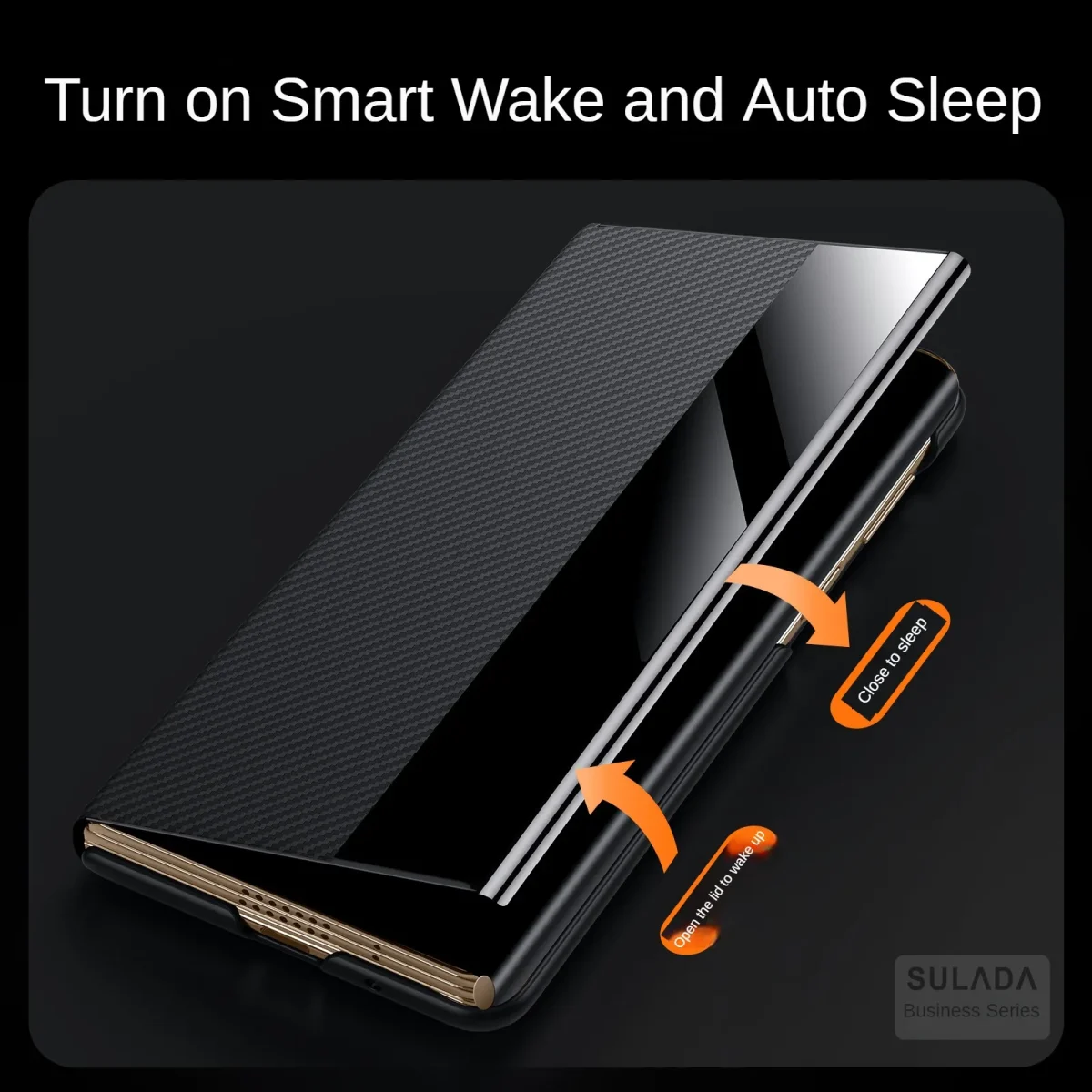 For Huawei Mate XT Case Flip Smart Leather Case SULADA Business Magnetic Kevlar Pattern Case for Huawei Mate X6 Huawei Mate XTs 3