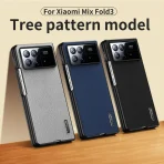 Luxury Leather Frosted Tree Pattern Phone Case for Xiaomi Mix Fold 3 Fold 2 Fold 4G 5G Cute Hard PC Frame Folding Cover 3