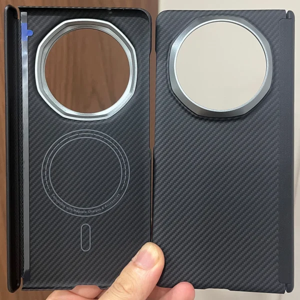 Magnetic Real Aramid Carbon Fiber Hinge Phone Case Cover On For Huawei Honor Magic V3 V5 5G Global Fold MagicV5 V 3 5 Magsafe 2