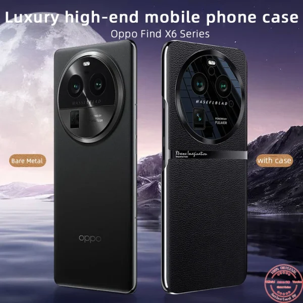Anteen Luxury Leather Case for Oppo Find X6 Pro Series Lens Protection Cover All-inclusive Business Clear Shockproof Shell 2