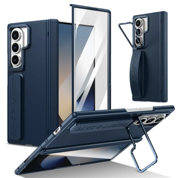 Magnetic Hinge Phone Case For Samsung Galaxy Z Fold 7 3 4 5 6 Screen Glass Protection Retractable Storage Pen Slot Holder Cover 7