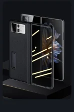 Genuine Leather For Xiaomi Mix Fold 2 Case Magnetic Bracket Hinge Protective Film Screen Cover 3