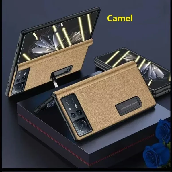 Genuine Leather For Xiaomi Mix Fold 2 Case Magnetic Bracket Hinge Protective Film Screen Cover 14