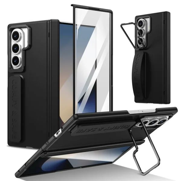 Magnetic Hinge Phone Case For Samsung Galaxy Z Fold 7 3 4 5 6 Screen Glass Protection Retractable Storage Pen Slot Holder Cover 14