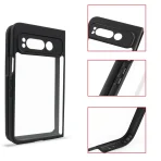 For Google Pixel Fold Case Cover Google Pixel Fold Capa Black Frame Shockproof Back Len Protector Clear Fundas Google Pixel Fold 5