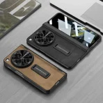 Magnetic Hinge PU Leather Case For Oneplus Open With Front Glass 360 All-included Protective Stand Cover For Oneplus Open Case 6