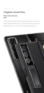 Automatic Spring Hinge Leather case For Honor Magic V2 Tempered Glass All-inclusive Kick Stand Camera Protect Cover 5