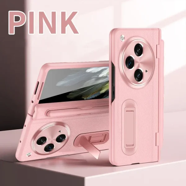 For OPPO Find N3 Case Premium Leather Hinge Kickstand+Screen Protector Stylus Pen Folding Lens Protection Cover For OnePlus Open 9