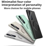For Magsafe Metal Paint Plating Magnetic Frosted Case For Samsung Z Fold 7 6 5 4 3 ZFlip 7 6 5 4 3 Wireless Charge Slim PC Cover 6