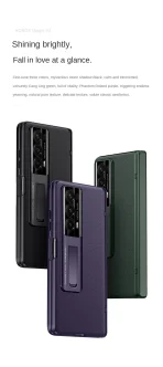 Automatic Spring Hinge Leather case For Honor Magic V2 Tempered Glass All-inclusive Kick Stand Camera Protect Cover 6