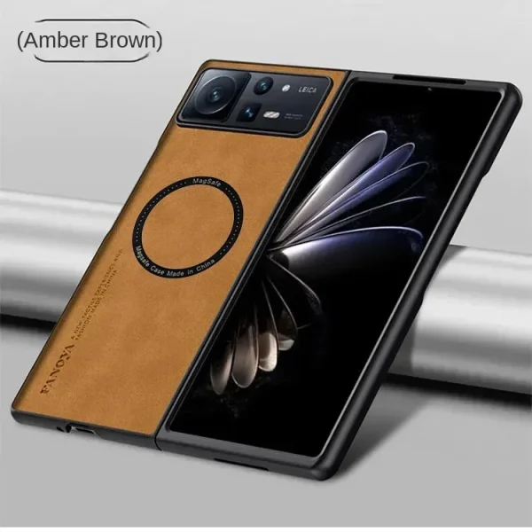 Slim Sheepskin Leather Matte Cover For Xiaomi Mix Fold 3 2 Case Camera Protect Fundas Mix Fold3 Magsafe Wireless Charge Cases 3