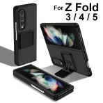 For Galaxy Z Fold 3 4 Case With Built-in Kickstand Bracket Camera Protection Anti Scratch Case Black Blue Green Red For Fold 5 6 1
