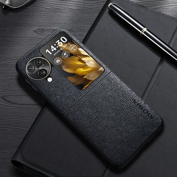 Case For Oppo Find N3 Flip Find N2 Flip Simple Design Luxury Leather Business Cover For Oneplus Open Case 2