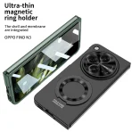 For OnePlus Open Case Ultra Thin Matte Magnetic Ring Bracket Wireless Charging With Tempered Film Folding Shockproof Hard Cover 3