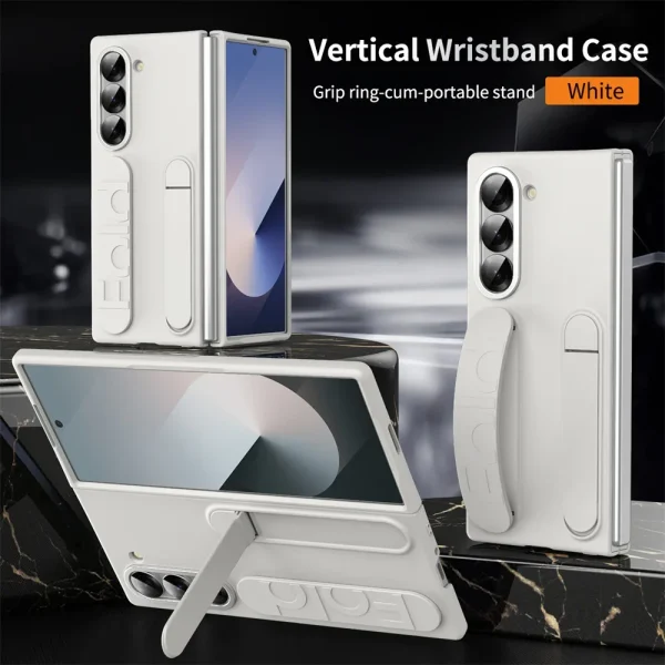 Luxury Wristband Invisible Bracket Case for Samsung Galaxy Z Fold 6 5 4 3 7 fold6 Hand Wrist Strap Folding Stand Silicone Cover 7