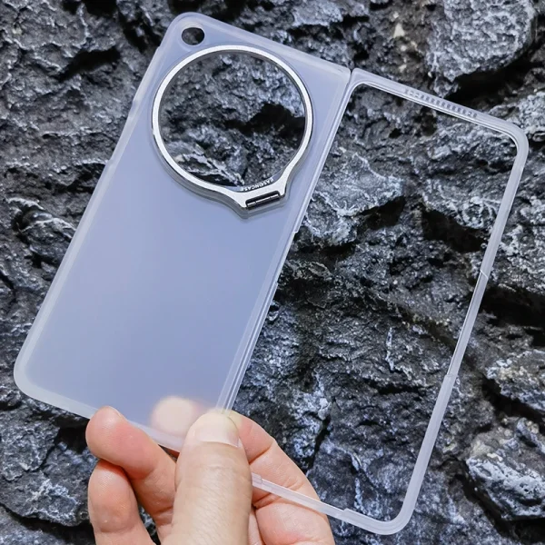 Micro-Frosted Matte Skin Folding Case For OnePlus Open / OPPO Find N3 Camera Foldable Metal Stand Holder Kickstand 7