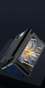 Genuine Leather For Xiaomi Mix Fold 2 Case Magnetic Bracket Hinge Protective Film Screen Cover 6