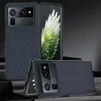 Shockproof Funda For Tecno Phantom V Fold 2 Case Carbon Fiber Texture PU-Leather Phone Cover for Phantom V Fold2 5G Capa 5