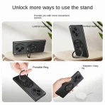 Rotatable Metal Bracket Holder Magnetic Attachment Ring Case For OnePlus Open Slim Hard Protect Cover 5