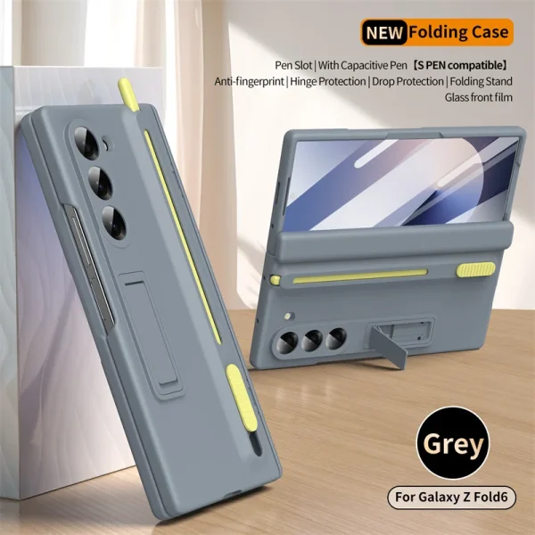 Magnetic Hinge Phone Case For Samsung Galaxy Z Fold 7 3 4 5 6 Screen Glass Protection Retractable Storage Pen Slot Holder Cover 10