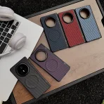 With Reboundable Hinges Carbon Fiber Grain Built-in Thin Magnetic Case For Honor Magic V 5 v5 V3 Slim Camera Protect Cover 6