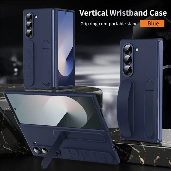 Luxury Wristband Invisible Bracket Case for Samsung Galaxy Z Fold 6 5 4 3 7 fold6 Hand Wrist Strap Folding Stand Silicone Cover 11