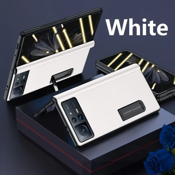 Genuine Leather For Xiaomi Mix Fold 2 Case Magnetic Bracket Hinge Protective Film Screen Cover 11