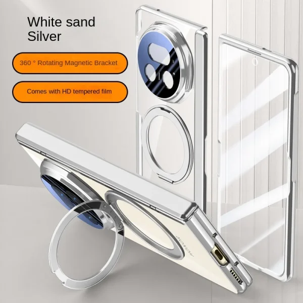 For Honor Magic V5 Case Luxury Plating Magsafe Ring Stand Magnetic Protective Back Cover case For Magic V5 V 5 Full Cover Shell 7