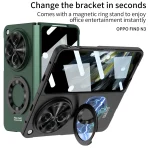 For OnePlus Open Case Ultra Thin Matte Magnetic Ring Bracket Wireless Charging With Tempered Film Folding Shockproof Hard Cover 1