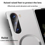 For Magsafe Metal Paint Plating Magnetic Frosted Case For Samsung Z Fold 7 6 5 4 3 ZFlip 7 6 5 4 3 Wireless Charge Slim PC Cover 4