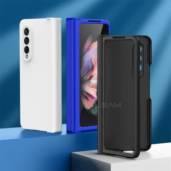 Ultra Thin Folding Shockproof Case For Samsung Galaxy Z Fold 4 6 Fold4 Fold3 Fold 5 360 Full Protection Candy Color Hard Cover 2