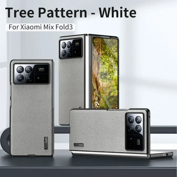 Luxury Leather Frosted Tree Pattern Phone Case for Xiaomi Mix Fold 3 Fold 2 Fold 4G 5G Cute Hard PC Frame Folding Cover 7