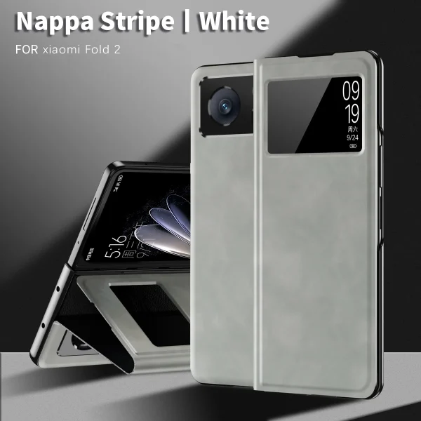 Luxury Leather Folding Case For Xiaomi Mix Fold 2 High-end Business Holster For Mi Mix Fold 2 With Hidden Bracket 12
