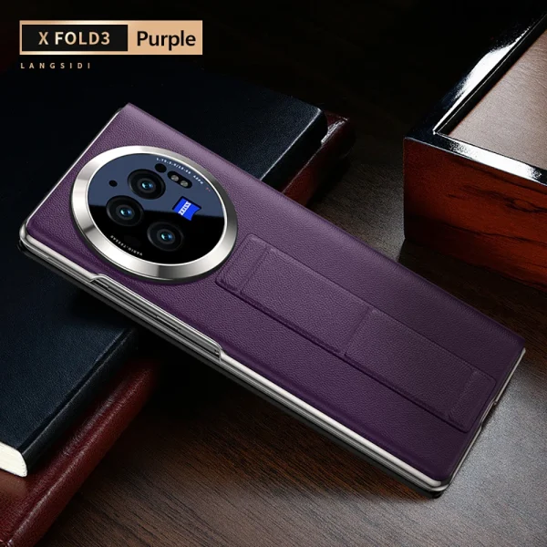 LANGSIDI Smart Flip Case for Vivo X Fold 3 Pro X Fold3 Magnetic Wrist Strap Stand Kickstand Back Cover 10