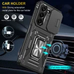 Shockproof Case for Samsung Z Fold 5 6 Magnetic Ring Holder Stand Back Slide Lens Cover for Galaxy ZFold Fold6 ZFold5 Fold5 5G 3