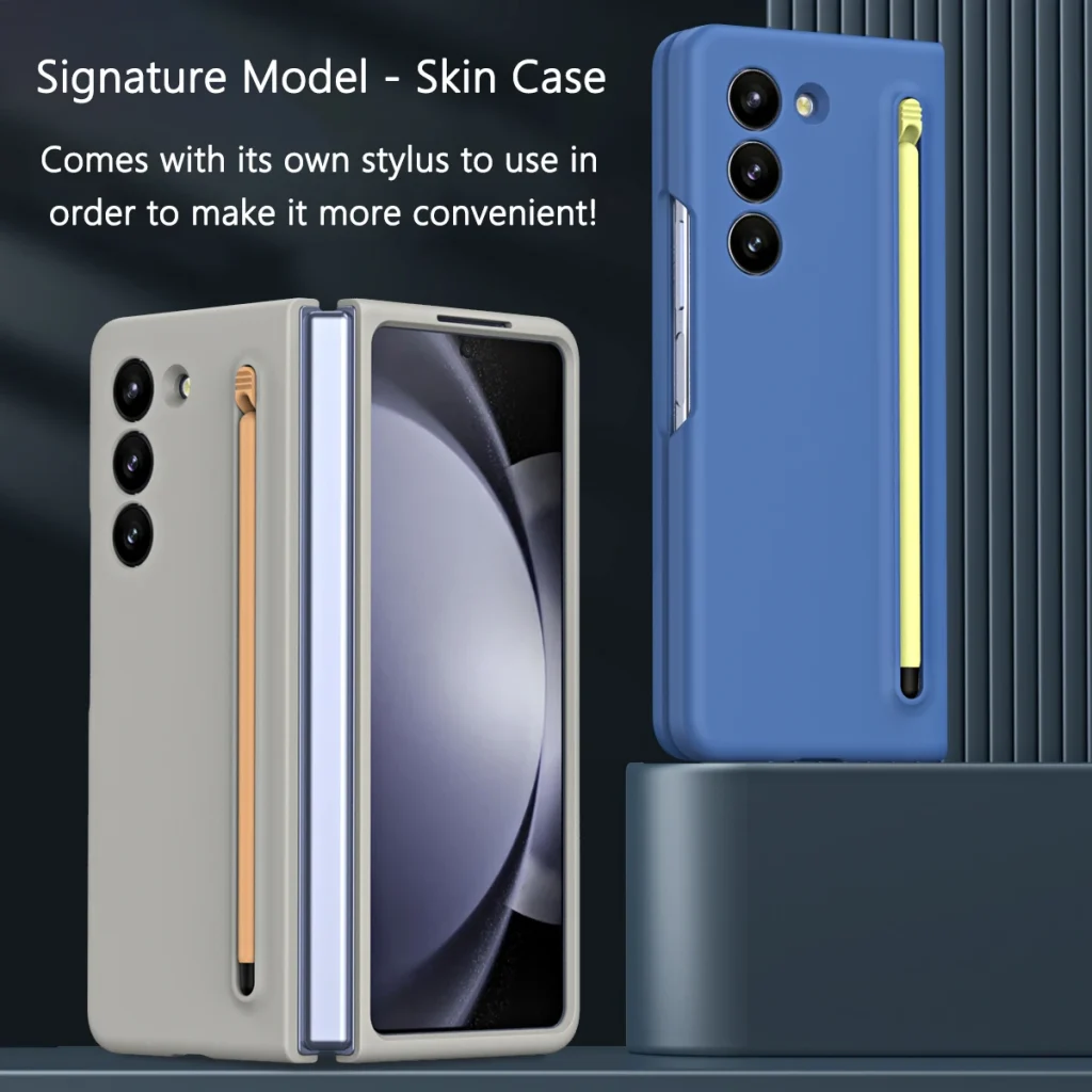 RENGZ With S Pen Silicone Case For Smasung Galaxy Z Fold 7 6 5 4 Pen Slot Shockproof Hard PC Fold5 Fold6 Fold7 Protection Cover 2