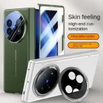 Leather With Privacy Screen Tempered Glass Protector Case For VIVO X Fold 5 x Fold5 Spring Hinged Camera Holder Cover 1