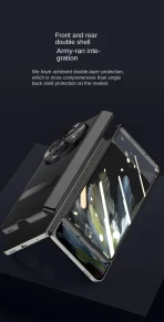With Spring Hinged Privacy Screen Tempered Glass Protector Case For OnePlus Open 1 + Open All-inclusive PU Leather Holder Cover 3