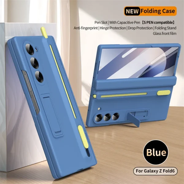 Magnetic Hinge Phone Case For Samsung Galaxy Z Fold 7 3 4 5 6 Screen Glass Protection Retractable Storage Pen Slot Holder Cover 9