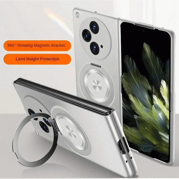Rotatable Metal Bracket Holder Magnetic Attachment Ring Case For OnePlus Open Slim Hard Protect Cover 7