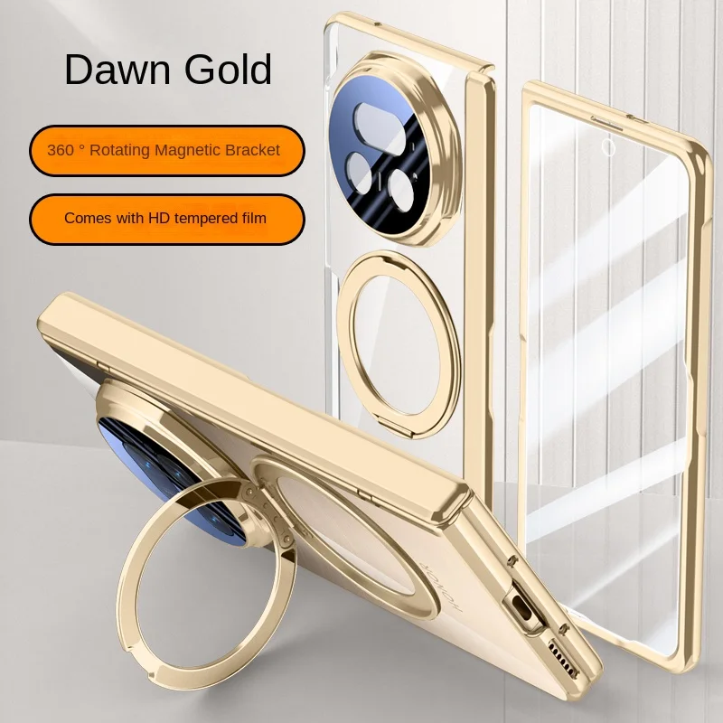 For Honor Magic V5 Case Luxury Plating Magsafe Ring Stand Magnetic Protective Back Cover case For Magic V5 V 5 Full Cover Shell 1
