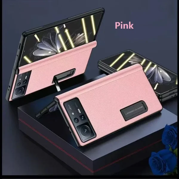 Genuine Leather For Xiaomi Mix Fold 2 Case Magnetic Bracket Hinge Protective Film Screen Cover 15