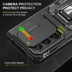 Shockproof Case for Samsung Z Fold 5 6 Magnetic Ring Holder Stand Back Slide Lens Cover for Galaxy ZFold Fold6 ZFold5 Fold5 5G 4