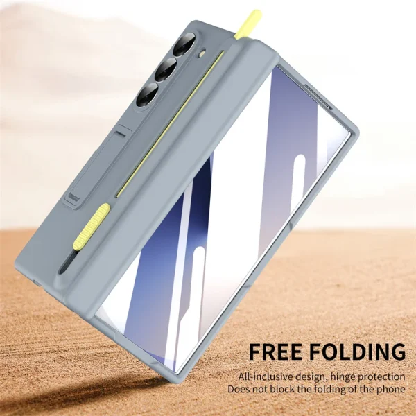 Magnetic Hinge Phone Case For Samsung Galaxy Z Fold 7 3 4 5 6 Screen Glass Protection Retractable Storage Pen Slot Holder Cover 2