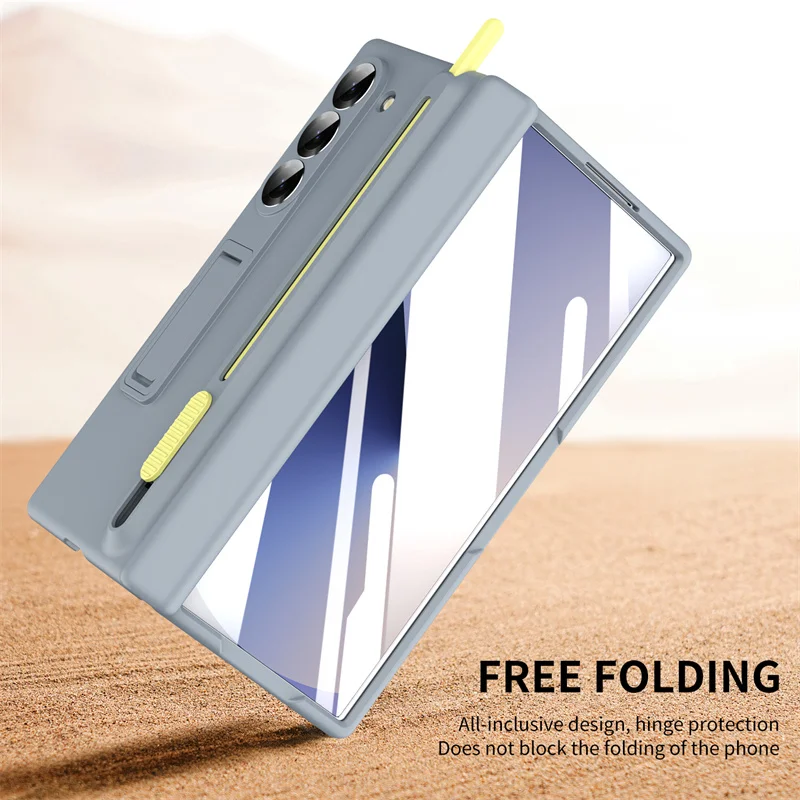 Magnetic Hinge Phone Case For Samsung Galaxy Z Fold 7 3 4 5 6 Screen Glass Protection Retractable Storage Pen Slot Holder Cover 2