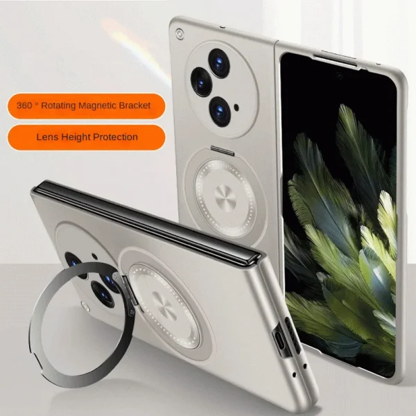 Rotatable Metal Bracket Holder Magnetic Attachment Ring Case For OnePlus Open Slim Hard Protect Cover 8