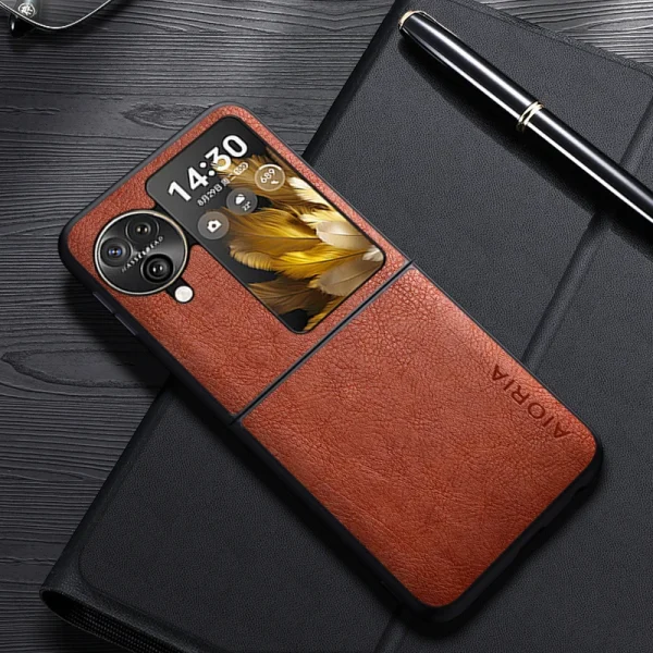 Case For Oppo Find N3 Flip Find N2 Flip Simple Design Luxury Leather Business Cover For Oneplus Open Case 5