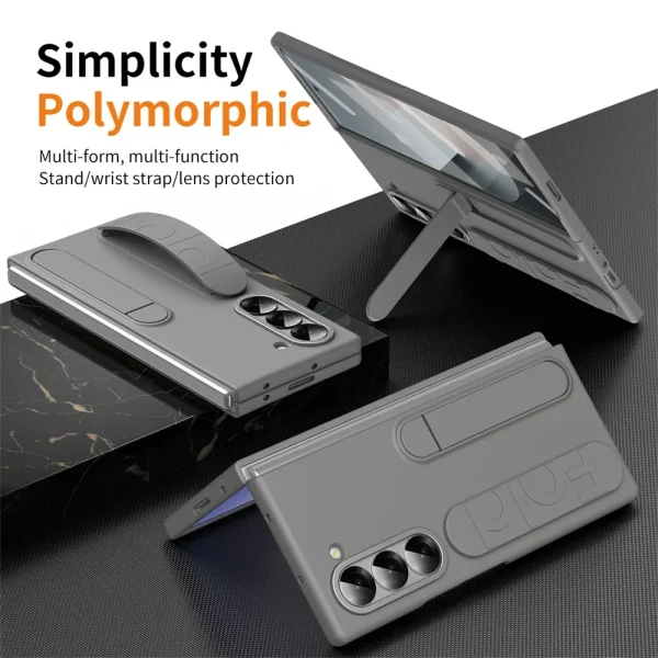 Luxury Wristband Invisible Bracket Case for Samsung Galaxy Z Fold 6 5 4 3 7 fold6 Hand Wrist Strap Folding Stand Silicone Cover 1