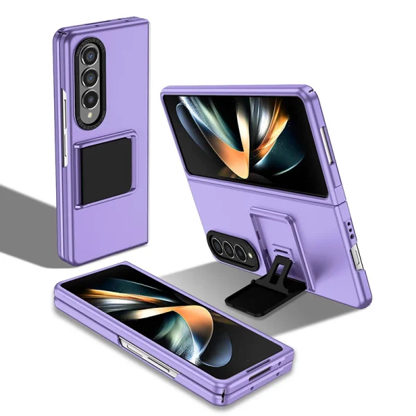 For Galaxy Z Fold 3 4 Case With Built-in Kickstand Bracket Camera Protection Anti Scratch Case Black Blue Green Red For Fold 5 6 9