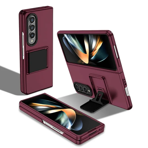 For Galaxy Z Fold 3 4 Case With Built-in Kickstand Bracket Camera Protection Anti Scratch Case Black Blue Green Red For Fold 5 6 12